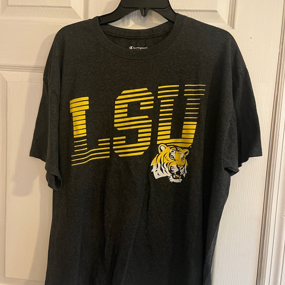 Champion LSU Graphic Tee - Charcoal and Yellow